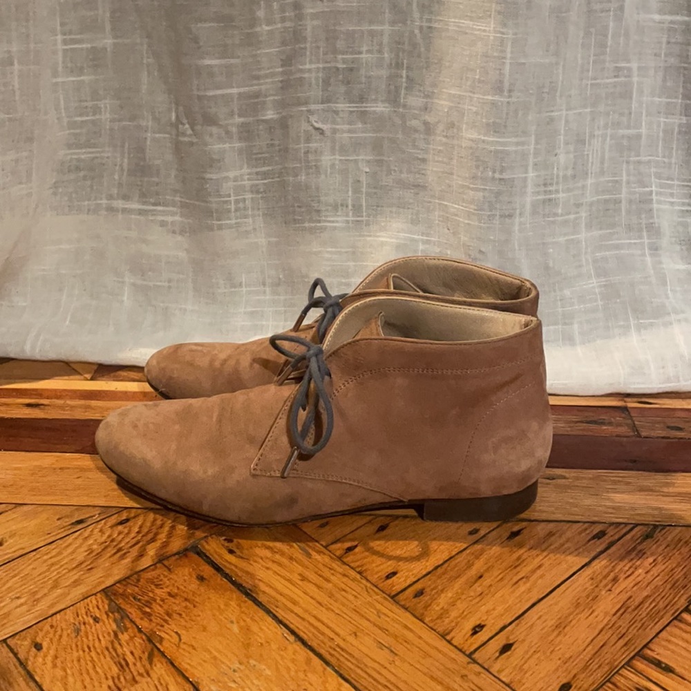 Brown Suede Lace Up Booties